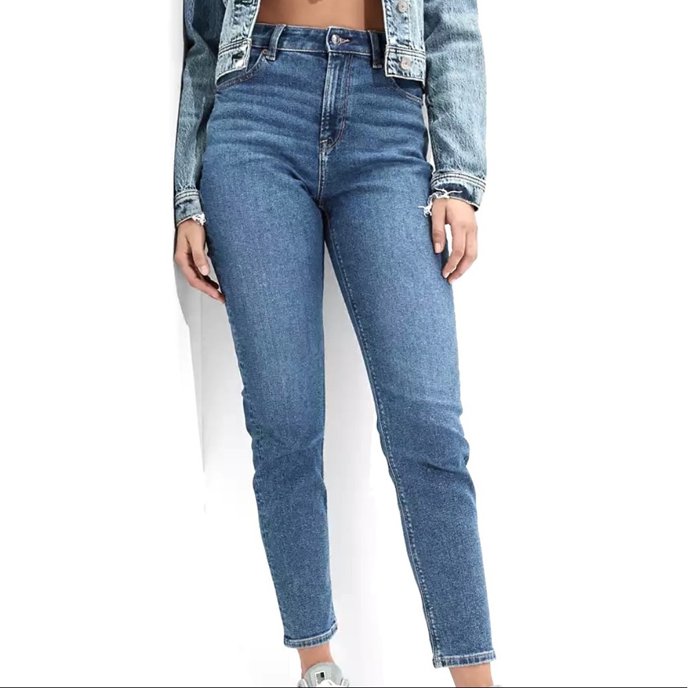 american eagle mom jeans curvy stretch size 8 blue